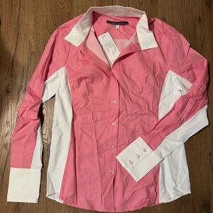 Noel Asmar Pink and White Women's Top